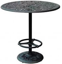 Cast Aluminum Powder Coated 5pc Outdoor Patio Bar Set with 42" Round Bar Table - Antique Bronze L8