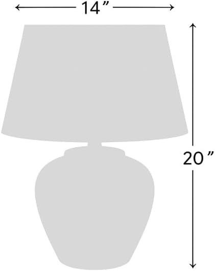 Nourison Home 20" Brown Ceramic Pot Table Lamp for Bedroom, Living Room, Console, Entryway