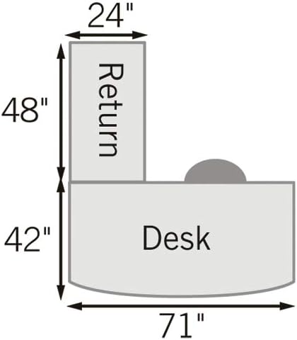 nbf signature series Modern Reversible L Shape Office Desk with Drawers - Ergonomic Computer Desk with Filing Cabinet Drawers - Ideal Executive Furniture - 71" W, Warm Ash Laminate