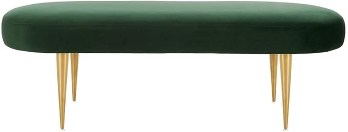 Safavieh Home Collection Corinne Emerald and Gold Velvet Oval Bench