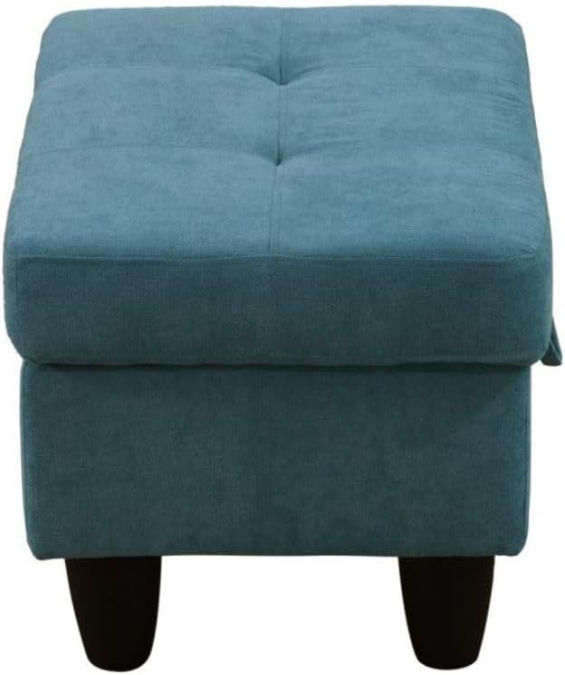 Ottoman Storage Ottoman Bench Flannel Footrest Footstool with Hinged Lid for Living Room, Bedroom, Entryway, Green, 28.5"X19"X17.5"