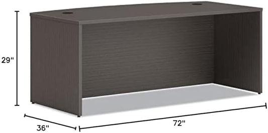 HON HONLDS7236BLS1 72 in. Rectangle Bow Shell Desk Slate Teak