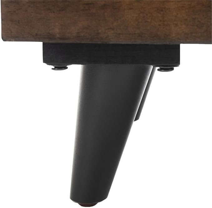 Safavieh Home Collection Liam Light Beige and Dark Oak Tufted Cocktail Ottoman