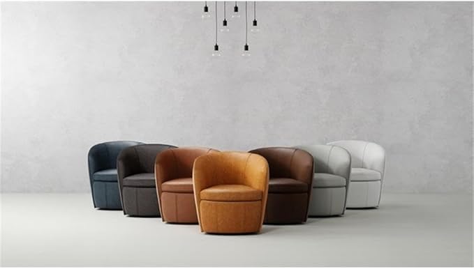 Pemberly Set of 2 Steamboat Ice All Italian Leather Swivel Club Chair