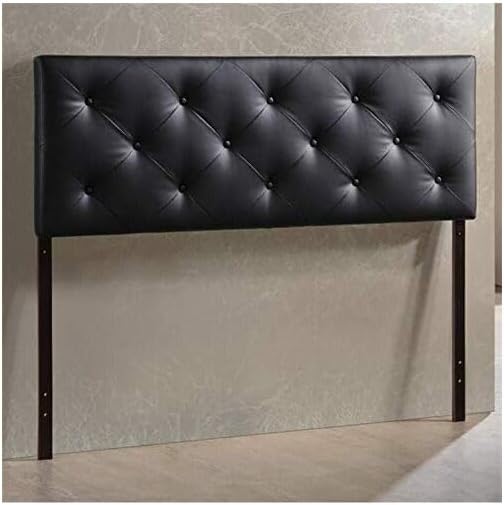Bohemian Bliss Modern and Faux Leather Upholstered Headboard Black/King