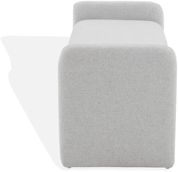 SAFAVIEH Couture Collection Patsy Upholstered Grey Felt Chiclet Rectangular Bench for Entryway, Living Room, Bedroom, Extra Seating