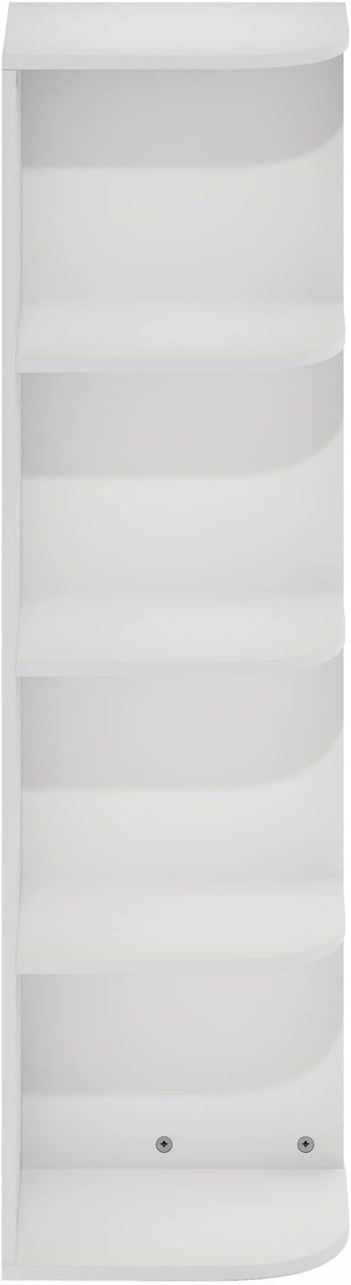 Furinno Pasir 4-Tier Corner Open Shelf Bookcase, White
