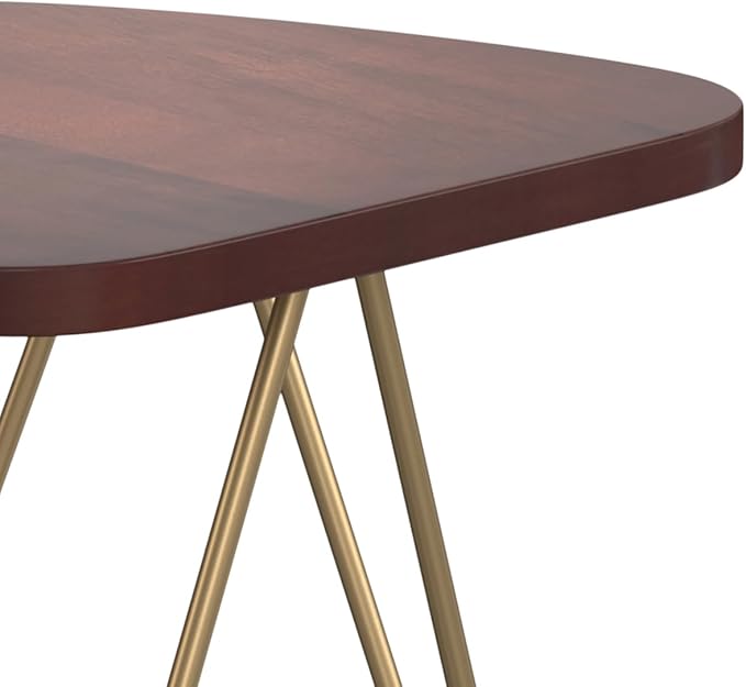 SIMPLIHOME Patrice Modern 18 inch Wide Metal and Wood Accent Side Table in Dark Brown for the Living Room and Bedroom