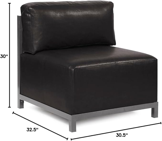 Howard Elliott Axis Chair with Cover for Both Indoor & Outdoor Seating, Cushioned Chair & Seating Titanium Frame Chair for Living Room, Office and Bedroom, 30.5 x 32.5 x 30 Inches, Avanti Black