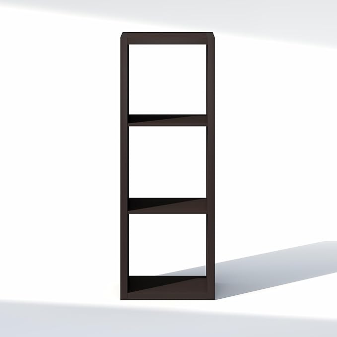 Furinno Cubic Closet Organizers and Storage, 3-Cube Closet Organizer, Open Shelf Closet Storage, Extra Thick Frame for Wardrobe, Bedroom, Living Room, Dark Oak