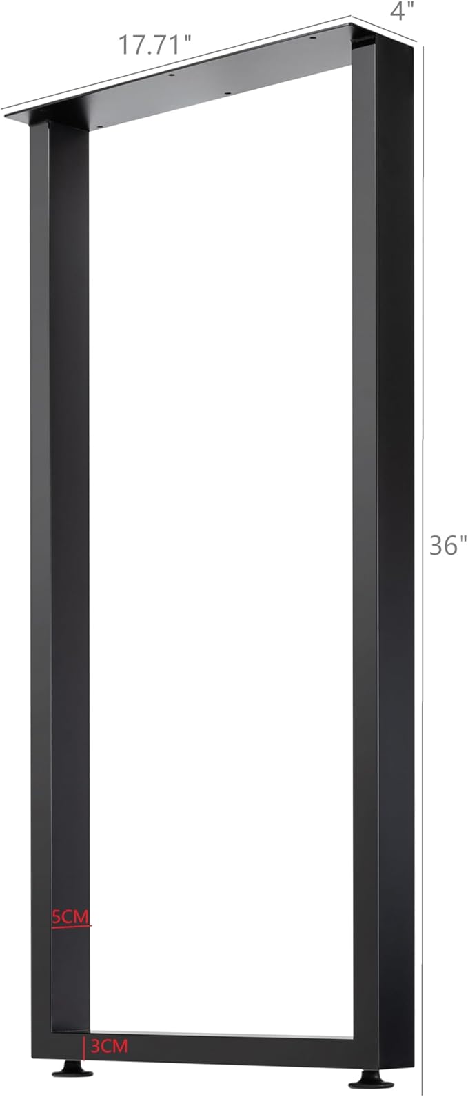 36 Inch Metal Bar Table Legs for Desk, Dining Table with Adjustable Feet Pads,Home DIY Furniture Legs,Black Set of 2(W18”*H36”).