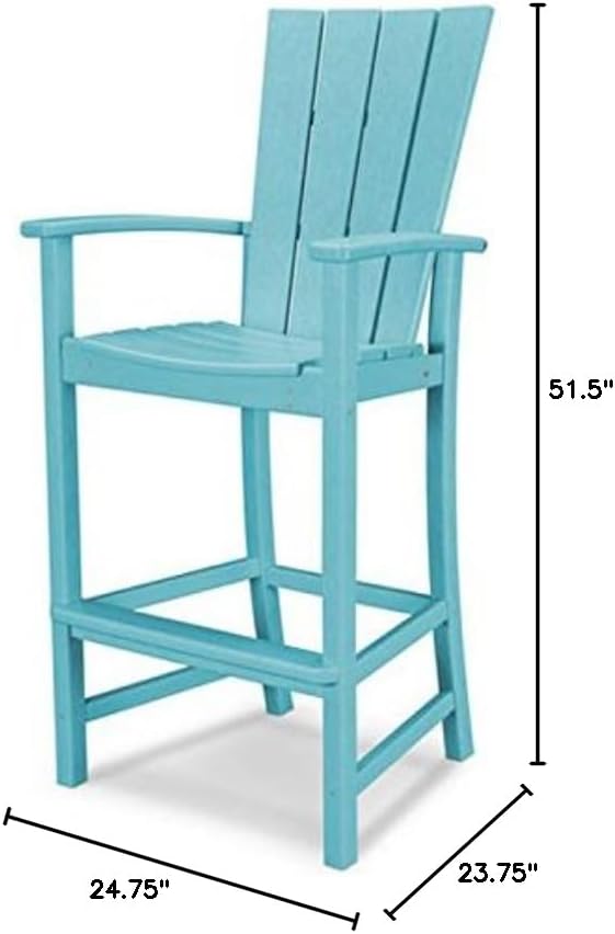 POLYWOOD® Quattro Adirondack Bar Chair in Slate Grey