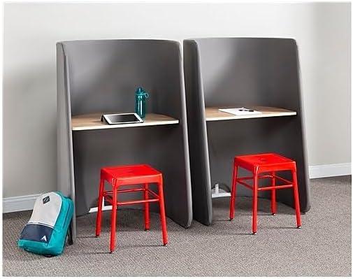 Safco Products Roam Touchdown Personal Workstation, Laminate Desktop, Lightweight yet Durable Steel Frame, Fabric Privacy Shroud, Dark Gray