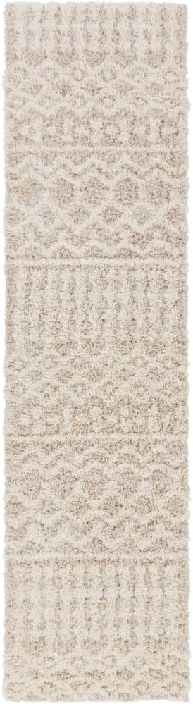 Livabliss Hapsburg Moroccan Shag Runner Area Rug,2'7" x 16',Beige