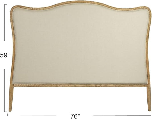 Creative Co-Op Oak & Linen King Size Headboard