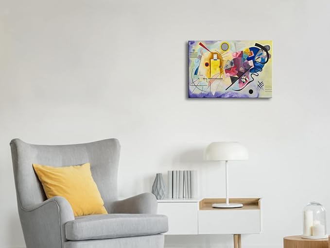 Wieco Art Canvas Prints Yellow-Red-Blue, 1925 by Wassily Kandinsky Classic Art Reproductions Canvas Wall Art for Home Decoration