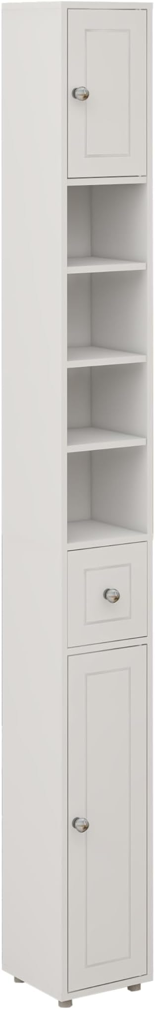 Tall Slim Bathroom Storage Cabinet, 71" Freestanding Bathroom Cabinet w/ 2 Doors, 1 Drawer, 4 Adjustable Shelves, Floor Narrow Tower Cabinet for Small Spaces