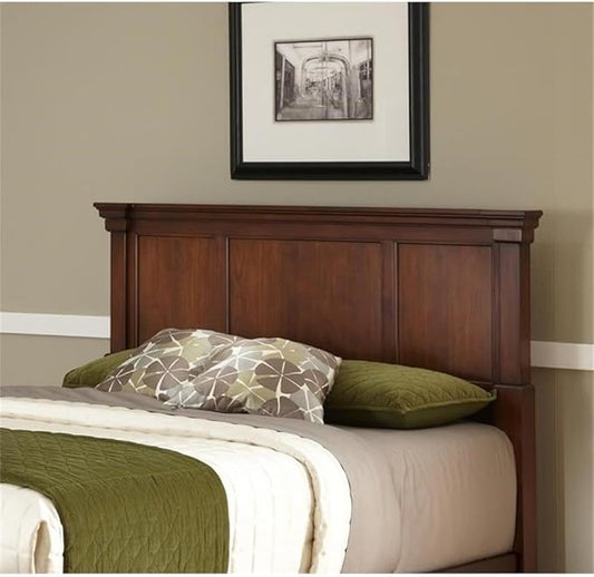 BOWERY HILL 52" x 82" Traditional Wood King Headboard with Recessed Frame Moldings and Carved Detailed, Some Assembly Required, in Warm Cherry Brown Finish