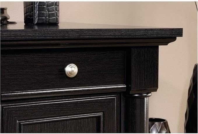 Pemberly Row Contemporary Engineered Wood L-Shaped Computer Desk with 3 Drawers, Flip-Down Panel, Grommet Holes, for Office Space, in Wind Oak Finish
