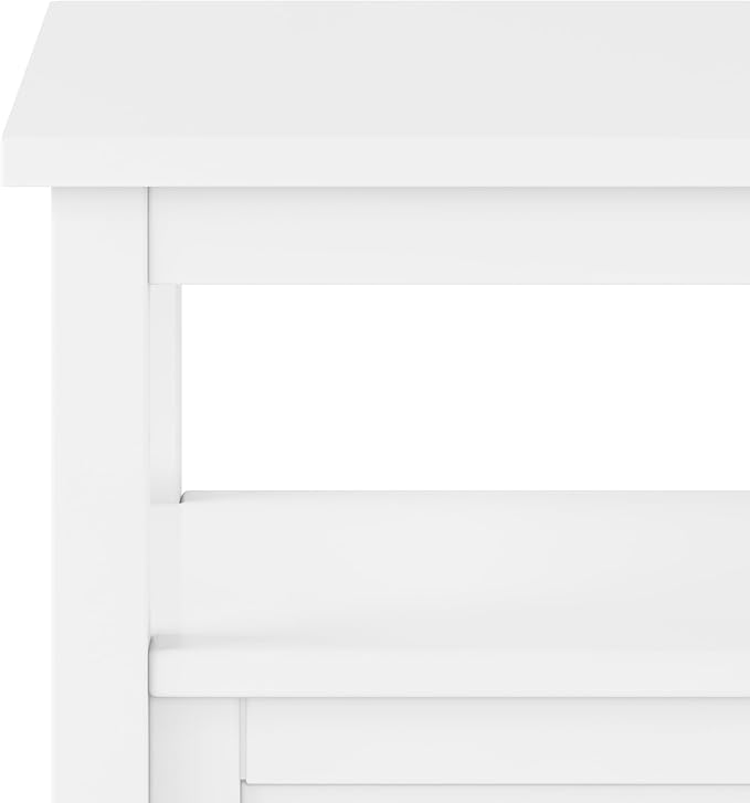 SIMPLIHOME Warm Shaker SOLID WOOD 20 inch Wide Rectangle Transitional End Table in White for the Living Room and Bedroom
