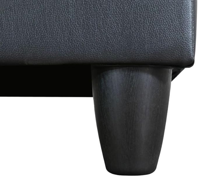 Ottoman Storage Ottoman Bench Faux Leather Footrest Footstool with Hinged Lid for Living Room, Bedroom, Entryway, Black, 35"X23"X17"