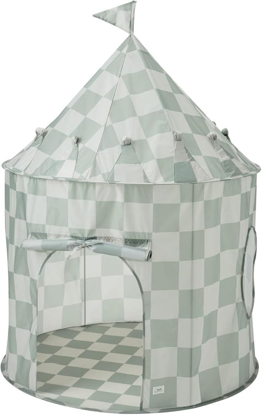 3 Sprouts Kids Play Tent - Sustainable Recycled Fabric – Fun Spacious Childs Playhouse for Indoor Games for Boys & Girls - Durable Fort Pop Up House for Toddlers & Children Age 3-10 - Checkered Green