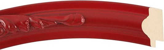 OVALCREST Oval Beveled Wall Mirror for Home Decor - Florence Style - Holiday Red - 20" x 16"