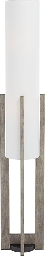 Possini Euro Design Arrista Modern 63" Tall Standing Floor Lamp Cylinder Foot Switch Wood Gray Wash Finish Living Room Bedroom House Reading Office Home Decor Entryway Dining Indoor White Shade