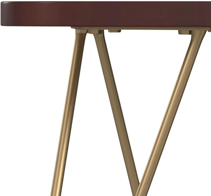 SIMPLIHOME Patrice Modern 18 inch Wide Metal and Wood Accent Side Table in Dark Brown for the Living Room and Bedroom