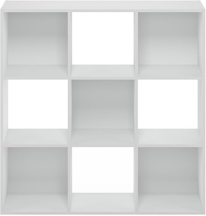 Furinno PELLI Closet Organizers and Storage, 9-Cube Closet Organizer, Open Shelf Closet Storage, for Wardrobe, Bedroom, Living Room, White