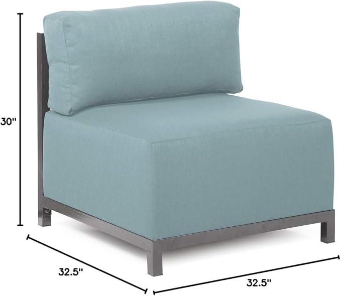 Howard Elliott Axis Chair with Cover for Both Indoor & Outdoor Seating, Cushioned & Seating Titanium Frame for Living Room, Office and Bedroom, 30.5 x 32.5 x 30 Inches, Sterling Breeze