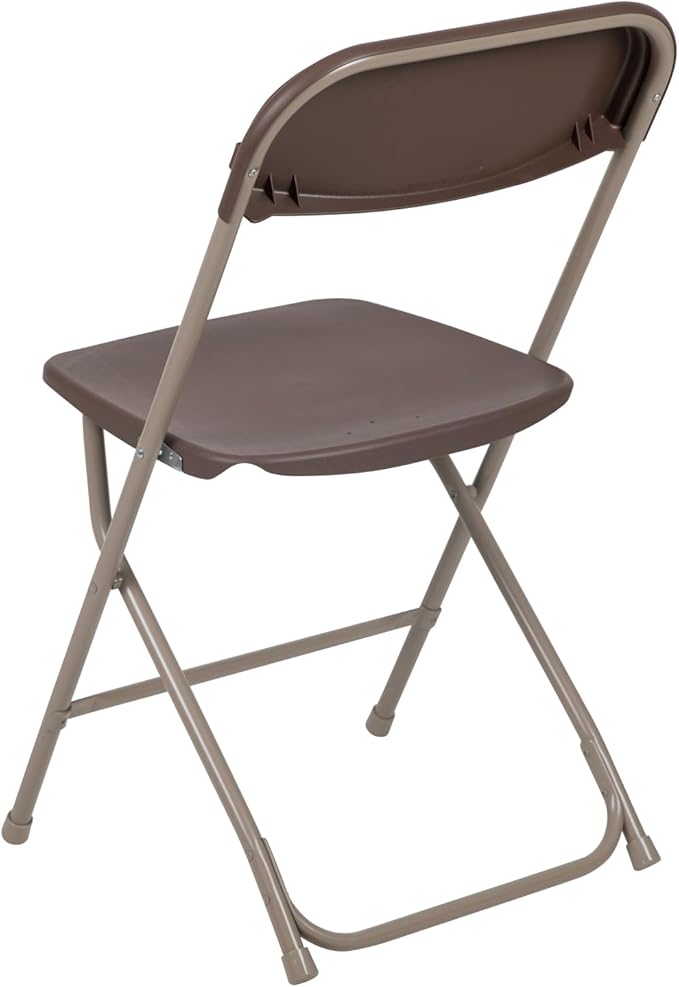 Flash Furniture Hercules Series Plastic Folding Chair - Brown - 6 Pack 650LB Weight Capacity Comfortable Event Chair-Lightweight Folding Chair