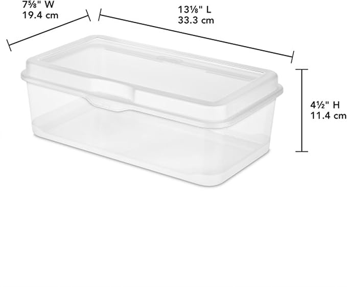 Sterilite 12-Pack FlipTop Stackable Rectangular Storage Bin with Hinging Lid, Clear