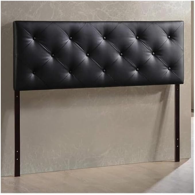 Bohemian Bliss Modern and Faux Leather Upholstered Headboard Black/King
