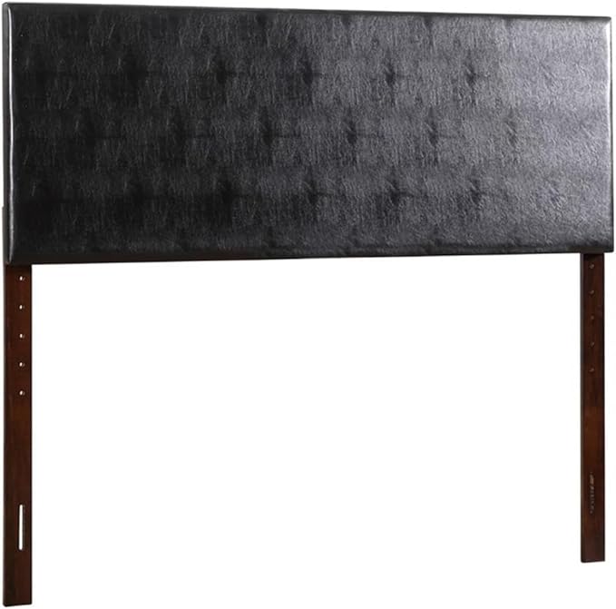 Pemberly Row Faux Leather Upholstered King Headboard in Black