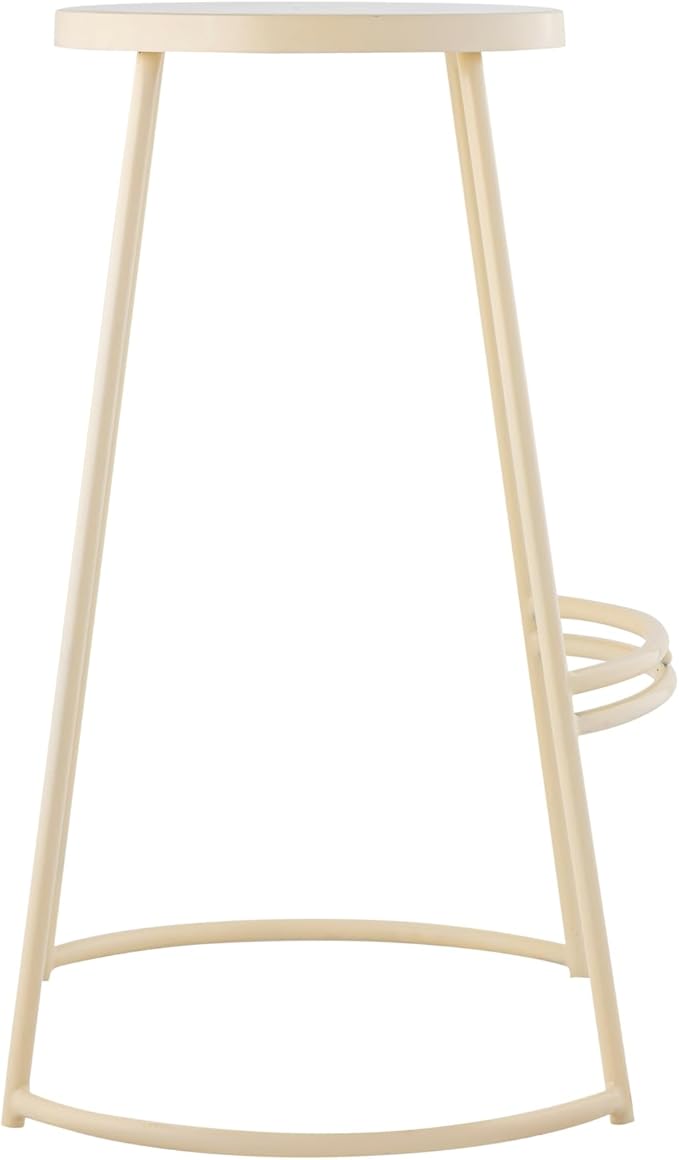 JONATHAN Y BSL1001D Hula 28.75" Modern Designer Iron Curved Backless Bar Stool for Home, Kitchen, Dining Room, Workspaces, Cafes and Resturants, Almond Frame