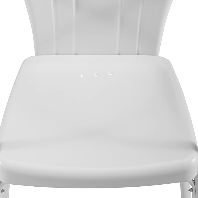 Crosley Furniture Tulip 2-Piece Outdoor Chair Set, Retro Metal Patio Chairs for Dining, Porch, Deck, Balcony, White Satin