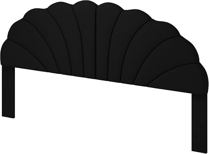 King Size Headboard Only, Petal Wall Mount Headboard King/California King Size for Adjustable Bed Velvet Upholstered Head Board Easy Assembly, Black