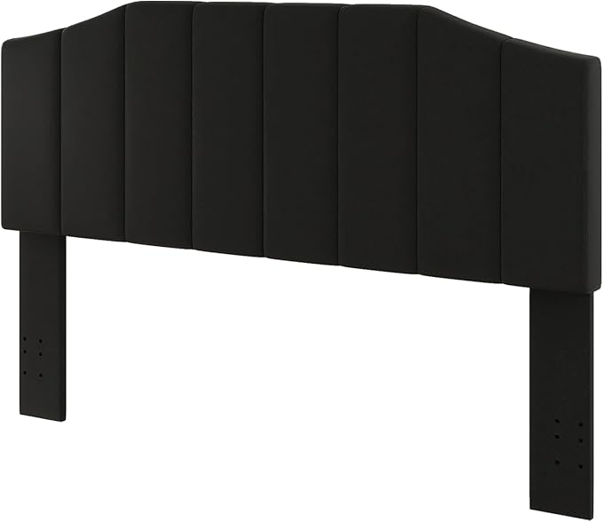 Velvet Queen Size Headboard, Upholstered Headboard Queen/Full Size Wall Mount and Bed Frame Mount, Featuring High-Density Sponge Padding Luxury Texture Easy Assembly Comfort Style-Black