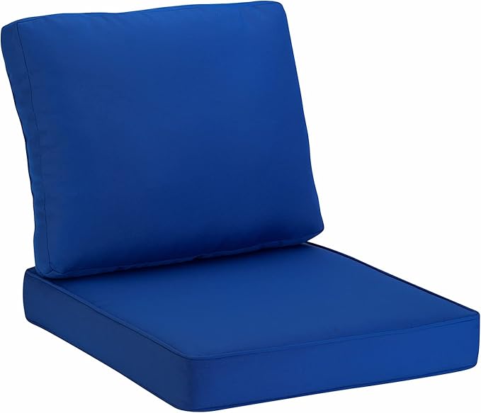 JMGBird Outdoor Seat/Back Chair Cushion Tufted Pillow, Indoor Deep Seat Chair Cushion Set 22"x22"