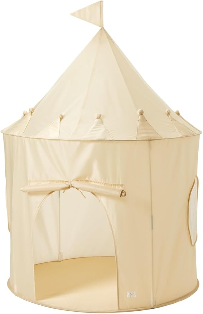 3 Sprouts Kids Play Tent - Sustainable Recycled Fabric β Fun Spacious Childs Playhouse for Indoor Games for Boys & Girls - Durable Fort Pop Up House for Toddlers & Children Age 3-10 - Beige