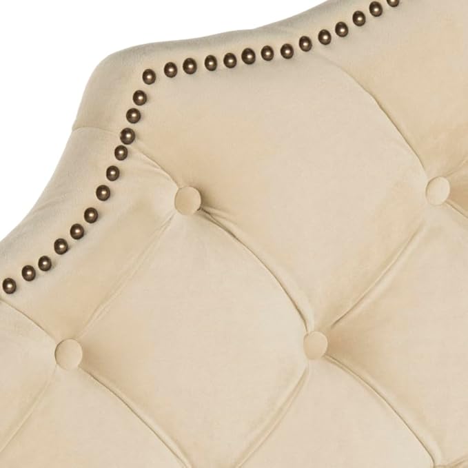 Safavieh MCR4036E-Q Mercer Collection Arebelle Buckwheat Velvet Headboard, Queen, Yellow
