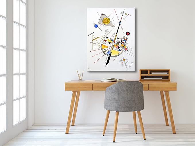 Wieco Art Canvas Prints Large Delicate Tension #85, 1923 by Wassily Kandinsky Abstract Classic Art Reproductions Canvas Wall Art for Home Decor Living Room and Wall Decorations