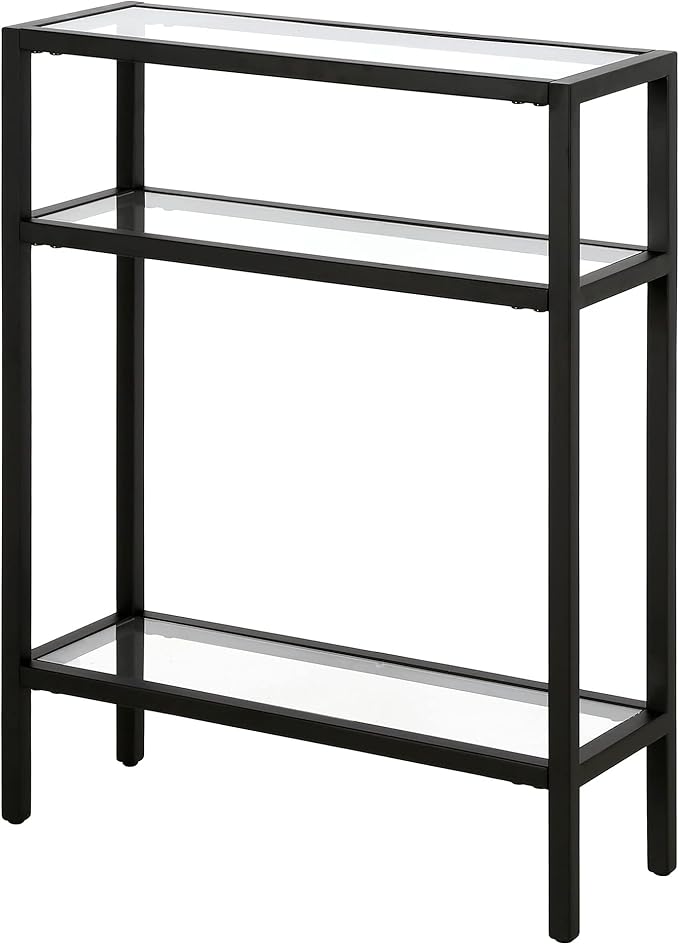 Henn&Hart 22" Wide Rectangular Console Table in Blackened Bronze, Entryway Table, Accent Table for Living Room, Hallway