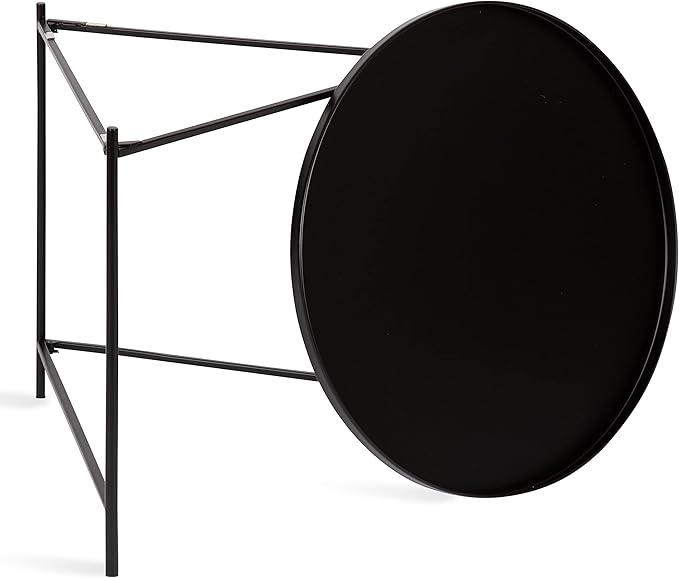 Kate and Laurel Ulani Modern Nesting Coffee Table, Set of 2, Black, Sophisticated Coffee Table Set for Storage and Display