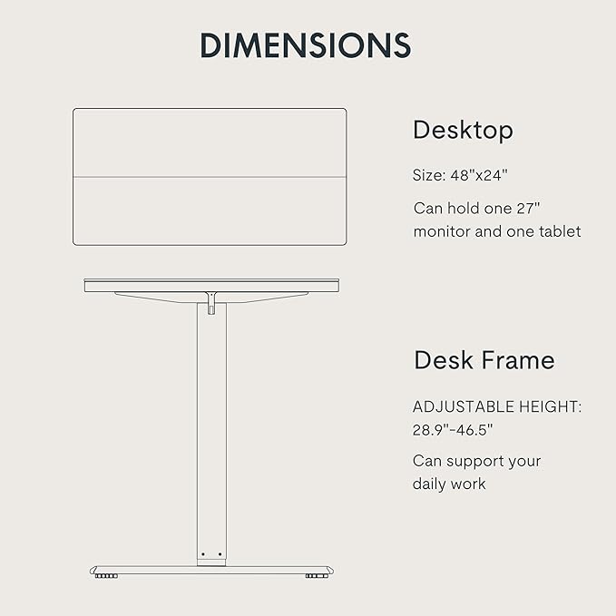 FLEXISPOT Standing Desk Electric Height Adjustable Desk with 48 x 24 Inch Splice Board, Home Office Computer Workstation, White Top + White Frame