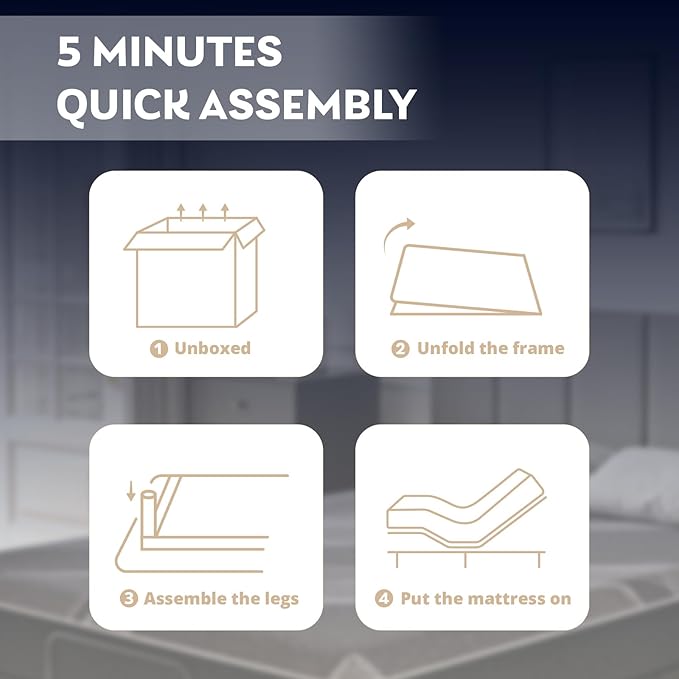 Twin XL Adjustable Bed Base Frame with Wireless Remote + 12 Inch Twin XL Gel Memory Foam Mattress Bed in a Box, Head and Foot Incline, Zero Gravity, Fiberglass Free, 80" × 38"