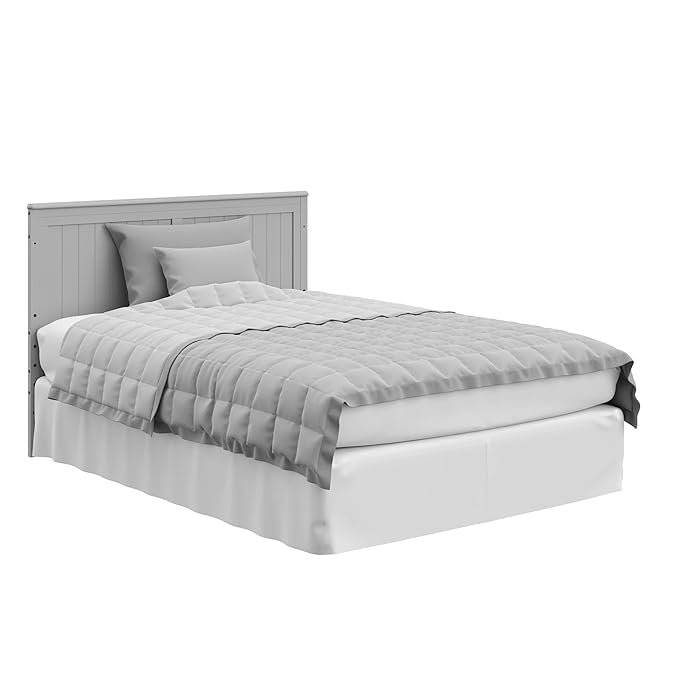 Graco Hadley 5-in-1 Convertible Crib & Changer (Pebble Gray) – GREENGUARD Gold Certified, Fits Standard Crib Mattress, Converts to Toddler Bed and Full Bed, 4 Adjustable Mattress Heights