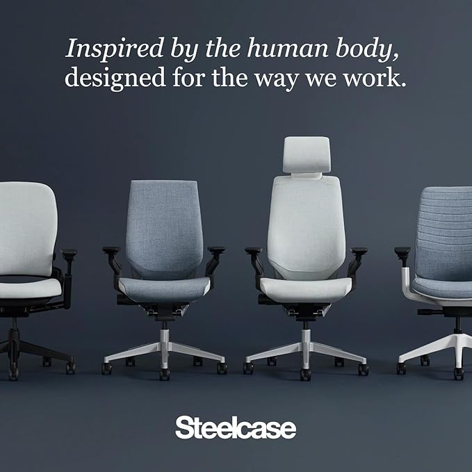 Steelcase Gesture Office Chair - Ergonomic Work Chair with Wheels for Carpet - Comfortable - Intuitive-to-Adjust for Desk - 360-Degree Arms - Graphite Gray Fabric