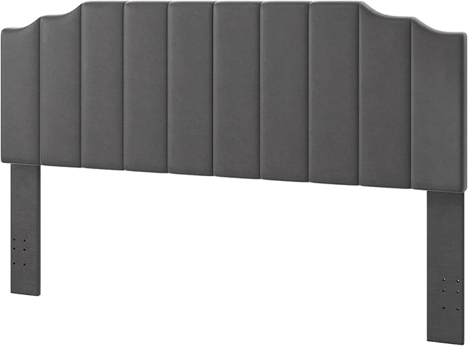 King Size Headboard Only, Velvet Wall Mounted Headboard King/California for Adjustable Bed Modern Upholstered Head Board Easy Assembly, Dark Gray